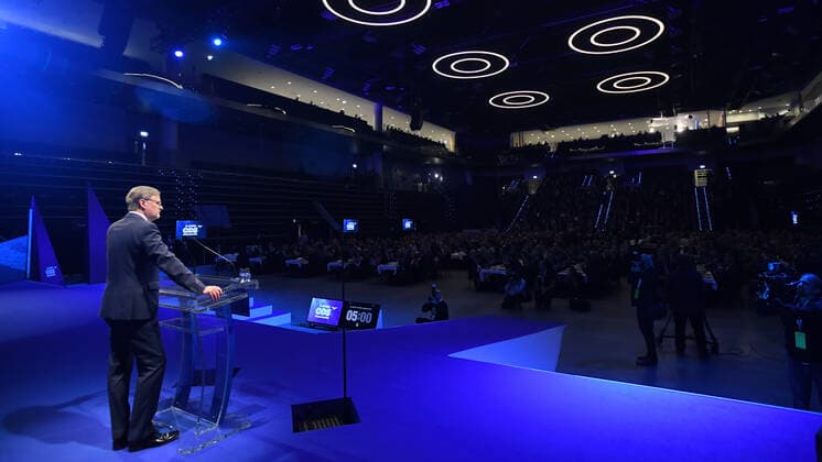 Petr Fiala, pictured, was re-elected the leader of the Czech opposition Civic Democratic Party (ODS) at its congress on January 18, 2020, in Prague, Czech Republic, where he had no rival and was backed by 470 out of the 505 votes from the delegates. (CTKxPhoto MichalxKamaryt) CTKPhotoP202001180271901 KMT_3617