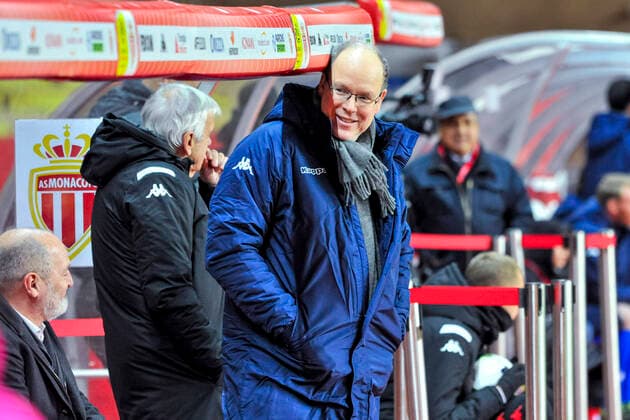 Monaco, Fürst Albert II. und Prinzessin Stephanie während eines Benefiz-Fußballspiels SAS le prince Albert II de Monaco CELEBRITEE : FightAids Cup - Monaco - 20 01 2020 NorbertScanella PanoramiC 