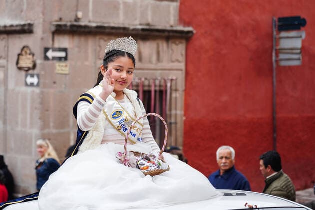 January 21, 2020, San Miguel De Allende, Guanajuato, Mexico: A young beauty queen waves during a parade through the streets to celebrate the 251st birthday of the Mexican Independence hero Ignacio Allende January 21, 2020 in San Miguel de Allende, Guanajuato, Mexico. Allende, from a wealthy family in San Miguel played a major role in the independency war against Spain in 1810 and later honored by his home city by adding his name. San Miguel De Allende Mexico - ZUMAe02_ 20200121_zaf_e02_003 Copyright: xRichardxEllisx