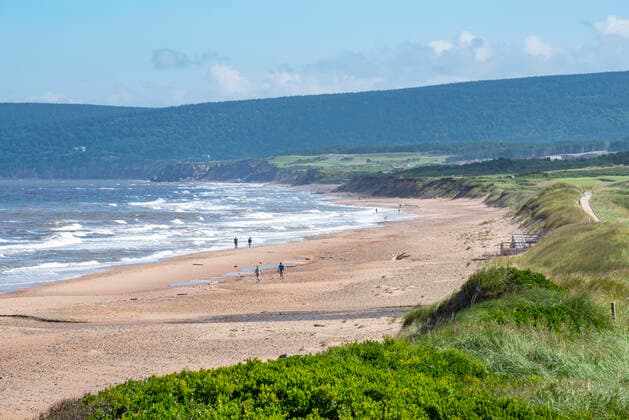 Canada, Nova Scotia, Inverness, Sandy coastal beach of Cape Breton  ELF02100