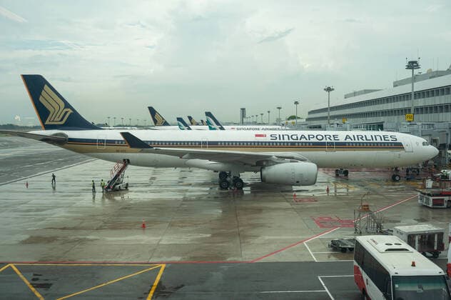 15 11 2019, Singapore, Republic of Singapore, Asia One Singapore Airlines Airbus A330 300 passenger aircraft at Changi Airport The airline is a member of the Star Alliance
