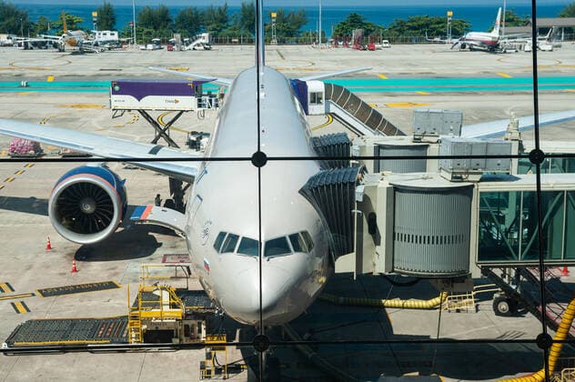 19 11 2019, Phuket, Thailand, Asia An Aeroflot Russian Airlines Boeing 777 300 passenger aircraft at Phuket International Airport