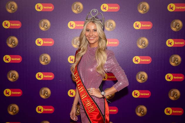 Miss Belgium Celine Van Ouytsel pictured during the Gala van de Gouden K s award show, organized by Flemish children s television channel Ketnet, Saturday 25 January 2020 in Antwerp.  JAMESxARTHURxGEKIERE 2462515