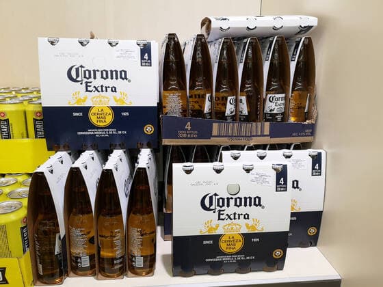 28 01 2020 , SWITZERLAND , Corona Extra Beer Imported from Mexico in an Aldi branch