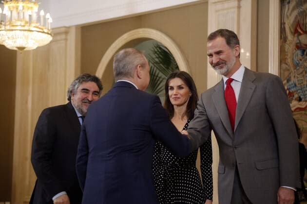 Spanish King Felipe VI and Queen Letizia Ortiz during an audience with Spanish Handball Team on occasion of their victory in Men s Handball European Championship at ZarzuelaPalace in Madrid on Tuesday, 28 December 2020 Cordon Press
