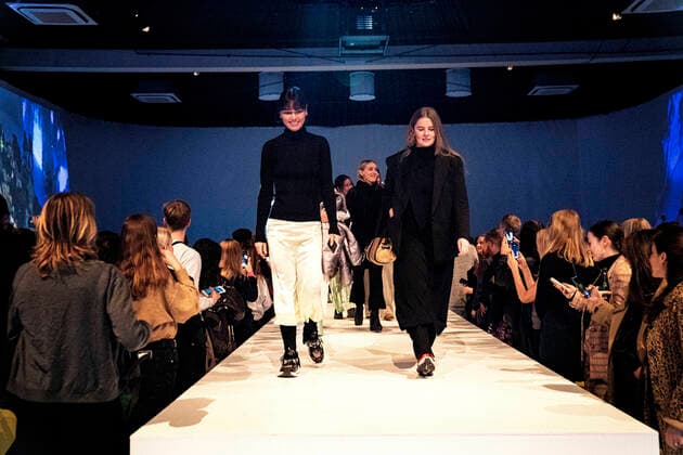 Carcel show during Copenhagen Fashion Week AW 2020 Tuesday, January 28, 2020 Carcel opens Copenhagen Fashion Week without toys and without models Instead they get the audience to step on the catwalk in a statement to change the fashion industry together, Copenhagen Denmark,  Copyright: RitzauxScanpix IdaxGuldbaekxArentsenx COP105 spdk20200128-190338-L