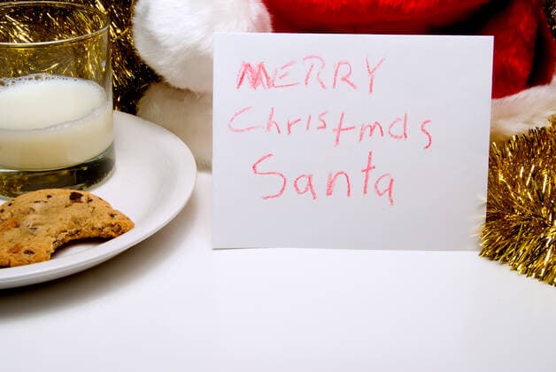 Merry Christmas Santa A child s note to Santa Claus on Christmas Eve.  Copyright: xrobeox 1027735