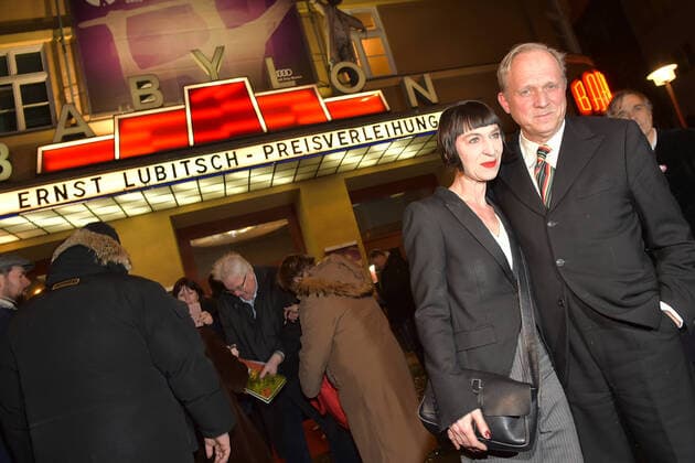 Lubitsch Award 2020 Ulrich Tukur with his wife Katharina John The Club of Film Journalists Berlin e V awards the great actors Katharina Thalbach and Mario Adorf in the Babylon cinema Berlin on 29 01 2020 PPM