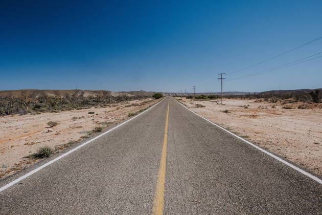 Open road in Mexico at midday Baja California, Chis., Mexico CR_LUKO191211B-174927-01