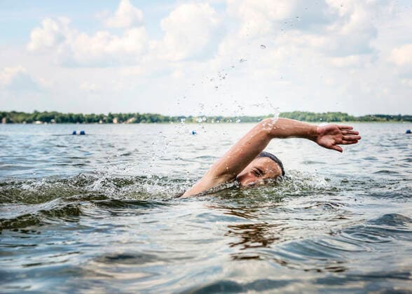 Young Girl Swimming in a Lake Independence, MN, United States CR_RDOL200102-258761-01