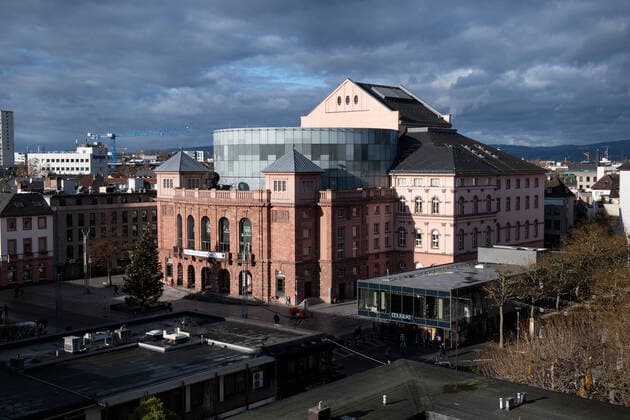 Cathedral Mainz 28 11 2019 Mainz x1x Mainz Cathedral In picture View of Mainz, Staatstheater am Gutenbergplatz Mainz Mainz Rhineland-Palatinate Germany