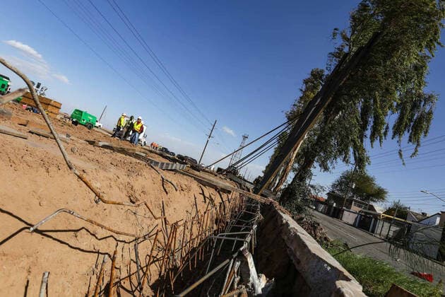 January 29, 2020 EUM20200129NAC06 JPG MEXICALI, BC WallMuro Wind January 29, 2020 Part of the border fence being built between Mexico and the United States, in the sections of Mexicali and City of Calexico, tilted due to strong winds Photo Agencia EL UNIVERSALJose Maria CardenasEELG  - ZUMAu78_ 20200129_zaf_u78_047 Copyright: xElxUniversalx