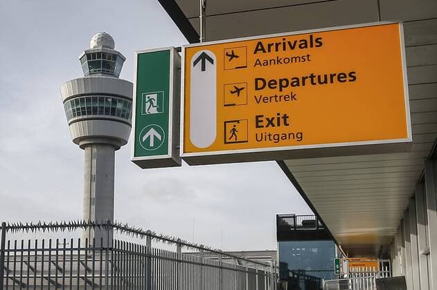 AMSTERDAM, 30-01-2020 ,Schiphol Airport Dutchnews, sign Arrivals, Departures, exit, emergency exit Schiphol Airport  x6582690x Copyright: