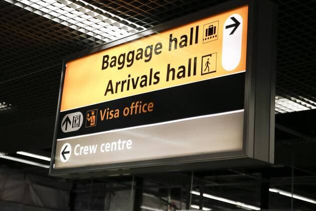 AMSTERDAM, 30-01-2020 ,Schiphol Airport Dutchnews, sign Bagage hall, visa office. arrivals hall, crew centre Schiphol Airport  x6582893x Copyright: