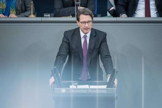 Bilder des Jahres 2020, News 01 Januar News Themen der Woche KW05 News Bilder des Tages Berlin, Plenarsitzung im Bundestag Deutschland, Berlin - 31.01.2020: Im Bild ist Andreas Scheuer (Bundesminister für Verkehr und digitale Infrastruktur, csu) während der Sitzung des deutschen Bundestags zu sehen. Berlin Bundestag Berlin Deutschland *** Berlin, Plenary Session in the Bundestag Germany, Berlin 31 01 2020 The picture shows Andreas Scheuer Federal Minister of Transport and Digital Infrastructure, csu during the session of the German Bundestag Berlin Bundestag Berlin Germany
