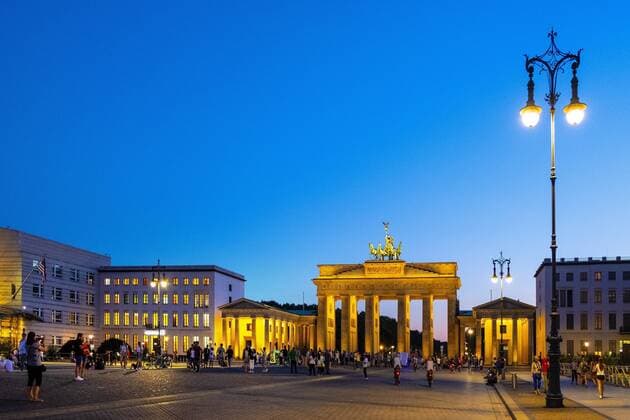 Berlin, Berlin state Germany - 2018 07 24: Historic Brandenburg Gate - Brandenburger Tor - at the Pariser Platz square in the Mitte quarter of Berlin  BEW1D685C9D