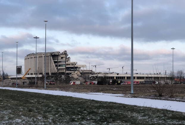ST PETERSBURG, RUSSIA - JANUARY 31, 2020: A view of the Saint Petersburg Sports and Concert Complex that has partially collapsed during demolition. People are possibly trapped under debris. Andrei Gryaznov TASS  TS0CC715