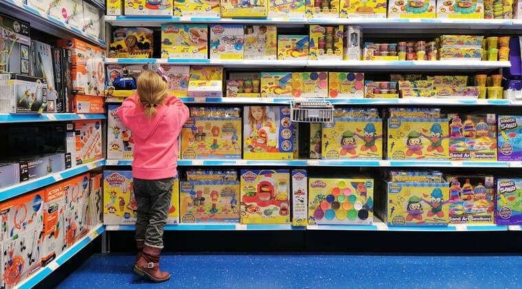 31 01 2020 SWITZERLAND , Infant in a toy store