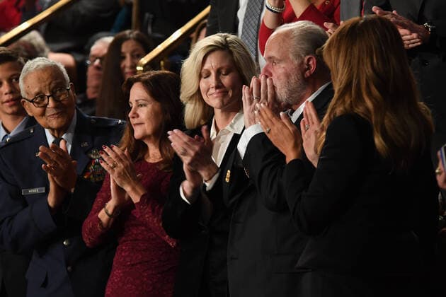 February 4, 2020, Washington, DC, USA: 2 5 20 -US Capitol -Washington, DC..President Donald J. Trump delivers his State of The Union Address to the nation during the midst of his impeachment trial. President Trump announces he is having First Lady Melania award Talk Show Radio Host Rush Limbaugh the Presidential Medal of Freedom during the State of The Union Address. Washington USA - ZUMAb189 20200204_znp_b189_026 Copyright: xChristyxBowex