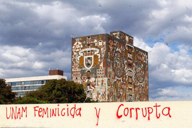 February 4, 2020 EUM20200204SOC19 JPG MEXICO CITY Protest UNAM Protest February 4, 2020 Hooded people painted during the demonstration of students from the National High School 9 demonstrate in front of the Rectory of the UNAM Photo Agency EL UNIVERSALKarina ContrerasEELG  - ZUMAu78_ 20200204_zaf_u78_047 Copyright: xElxUniversalx