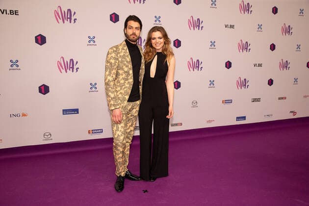 Jasper Maekelberg and Billy Leyers pictured during the 13th edition of the MIA s (Music Industry Award) award show, in Brussels, Thursday 06 February 2020. The MIA awards are handed out by the VRT and Poppunt.  JAMESxARTHURxGEKIERE 2469849