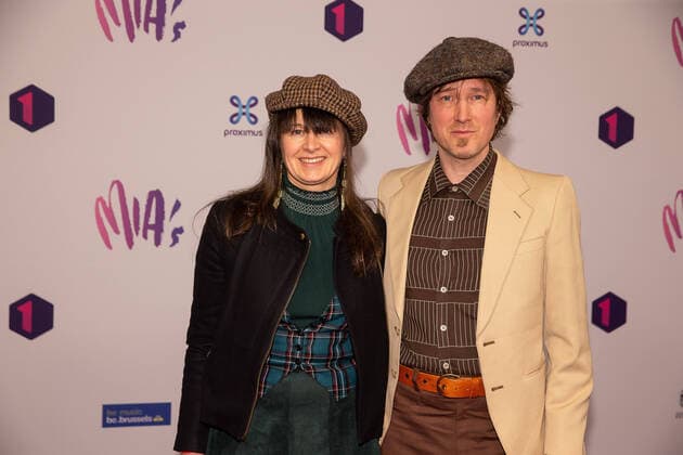 Musician Stef Kamil Carlens and partner pictured during the 13th edition of the MIA s (Music Industry Award) award show, in Brussels, Thursday 06 February 2020. The MIA awards are handed out by the VRT and Poppunt.  JAMESxARTHURxGEKIERE 2469891