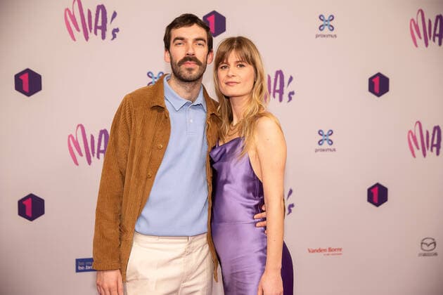 Singer Jan Paternoster and his pregnant wife, radio presenter Eva de Roo pictured during the 13th edition of the MIA s (Music Industry Award) award show, in Brussels, Thursday 06 February 2020. The MIA awards are handed out by the VRT and Poppunt.  JAMESxARTHURxGEKIERE 2469953