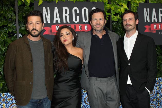 06 February 2020 - Los Angeles, California - Diego Luna, Teresa Ruiz, Eric Newman, Scoot McNairy. Netflix?s Narcos: Mexico Season 2 Special Screening held at the Netflix Home Theater in Los Angeles, California. Photo Credit: AdMedia 250936 2020-02-07 California Los Angeles Etats-Unis  Copyright: xAdMediax STAR_250936_140