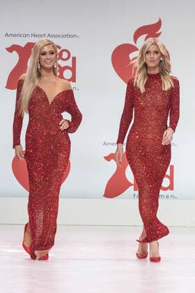 February 5, 2020, New York, New York, USA: PARIS HILTON, NICKY HILTON at the American Heart Association Go Red for Women Red Dress Collection 2020,.Fashion Show,.Hammerstein Ballroom, NYC.February 5, 2020.Photos by , Photos Inc. New York USA - ZUMAms4_ 20200205_zaf_ms4_086 Copyright: xSoniaxMoskowitzx
