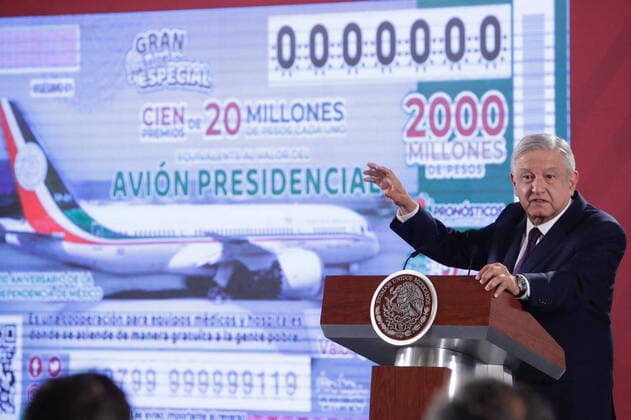 February 7, 2020 EUM20200207NAC02 JPG MEXICO CITY Presidency AMLO The President of the Mexican Republic, Andres Manuel Lopez Obrador, during his press conference this Friday, February 7, 2020 at the National Palace During the meeting with the media, the head of the federal executive confirmed the raffle of the presidential plane Photo Agency EL UNIVERSALIvan StephensEVZ  - ZUMAu78_ 20200207_zaf_u78_004 Copyright: xElxUniversalx