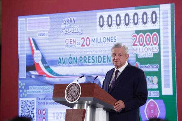 February 7, 2020 EUM20200207NAC05 JPG MEXICO CITY Presidency AMLO The President of the Mexican Republic, Andres Manuel Lopez Obrador, during his press conference this Friday, February 7, 2020 at the National Palace During the meeting with the media, the head of the federal executive confirmed the raffle of the presidential plane Photo Agency EL UNIVERSALIvan StephensEVZ  - ZUMAu78_ 20200207_zaf_u78_005 Copyright: xElxUniversalx