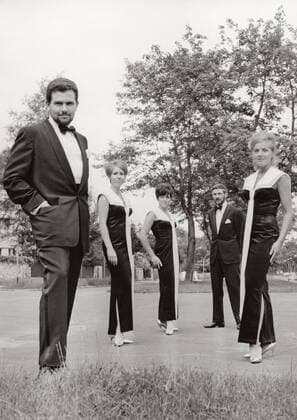 Rosy-Singers, deutsche Musikgruppe, bestehend aus Rosi Rohr, Angelika Metzger, John Wiseman und Rolf Jage, Deutschland ca. 1965. German music and singing group Rosy Singers , Germany ca. 1965. Nur redaktionelle Nutzung. Editorial usage only. Copyright: ArthurxGrimm UnitedArchives82005289