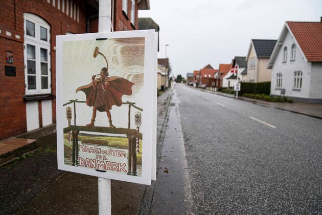 Reunion 2020 Danish German border Voting party in Vester Sottrup at Soenderborg Sunday, February 9, 2020 In the city, election posters are hanging up from that time, Vester Sottrup Denmark,  Copyright: ClausxFisker ClausxFiskerx COP101 spdk20200209-172938-L