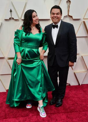 Kristen Anderson-Lopez and Robert Lopez arrive for the 92nd annual Academy Awards at the Dolby Theatre in the Hollywood section of Los Angeles on Sunday, February 9, 2020.  LAP20200209053 JIMxRUYMEN