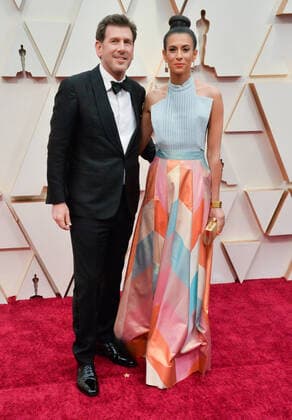 Lawrence Sher (L) and guest arrive for the 92nd annual Academy Awards at the Dolby Theatre in the Hollywood section of Los Angeles on Sunday, February 9, 2020.  LAP20200209073 JIMxRUYMEN