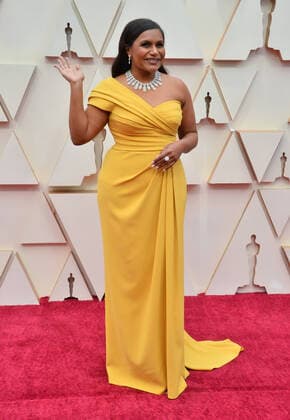Mindy Kaling arrives for the 92nd annual Academy Awards at the Dolby Theatre in the Hollywood section of Los Angeles on Sunday, February 9, 2020.  LAP20200209127 JIMxRUYMEN