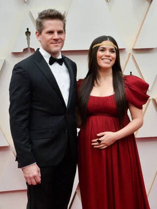 Ryan Piers Williams and America Ferrara arrive for the 92nd annual Academy Awards at the Dolby Theatre in the Hollywood section of Los Angeles on Sunday, February 9, 2020.  LAP20200209136 JIMxRUYMEN