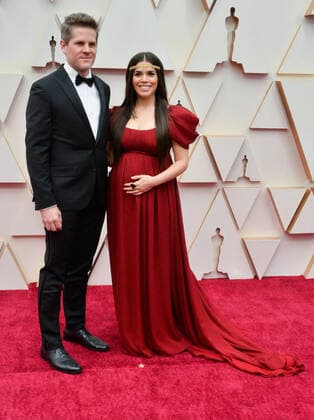 Ryan Piers Williams and America Ferrara arrive for the 92nd annual Academy Awards at the Dolby Theatre in the Hollywood section of Los Angeles on Sunday, February 9, 2020.  LAP20200209137 JIMxRUYMEN