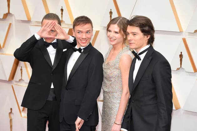 February 9, 2020, Los Angeles, California, USA: BARTOSZ BIELENIA, TOMASZ ZIETEK ANDDIRECTOR JAN KOMASA AND ELIZA RYCEMBEL during red carpet arrivals for the 92nd Academy Awards, presented by the Academy of Motion Picture Arts and Sciences (AMPAS), at the Dolby Theatre in Hollywood. Los Angeles USA - ZUMAz03_ 20200209_zbp_z03_049 Copyright: xKevinxSullivanx