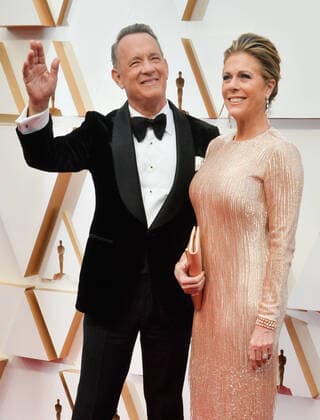 Tom Hanks and Rita Wilson arrive for the 92nd annual Academy Awards at the Dolby Theatre in the Hollywood section of Los Angeles on Sunday, February 9, 2020.  LAP20200209220 JIMxRUYMEN