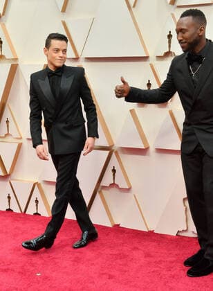 Rami Malek and Mahershala Ali arrive for the 92nd annual Academy Awards at the Dolby Theatre in the Hollywood section of Los Angeles on Sunday, February 9, 2020.  LAP20200209553 JIMxRUYMEN