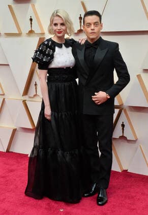 Lucy Boynton and Rami Malek arrive for the 92nd annual Academy Awards at the Dolby Theatre in the Hollywood section of Los Angeles on Sunday, February 9, 2020.  LAP20200209329 JIMxRUYMEN