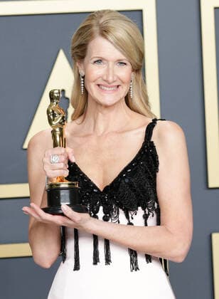 Laura Dern, winner of the Best Actress in a Supporting Role for Marriage Story, appears backstage with her Oscar during the 92nd annual Academy Awards at Loews Hollywood Hotel in the Hollywood section of Los Angeles on Sunday, February 9, 2020.  LAP20200209729 JOHNxANGELILLO