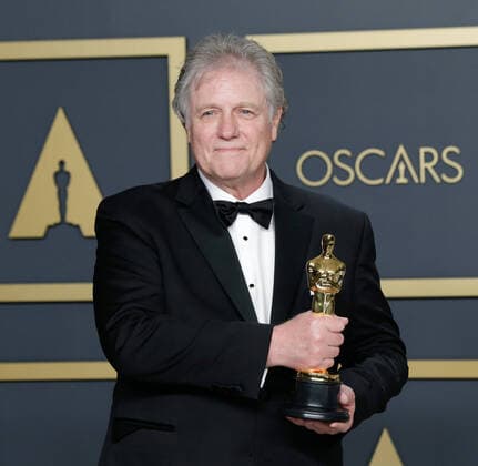 Donald Sylvester, winner of Best Sound Editing for Ford v Ferrar, appears backstage with his Oscar during the 92nd annual Academy Awards at Loews Hollywood Hotel in the Hollywood section of Los Angeles on Sunday, February 9, 2020.  LAP20200209775 JOHNxANGELILLO