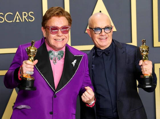 February 9, 2020, Hollywood, CA, USA: HOLLYWOOD, CA - FEBRUARY 9: Bernie Taupin, Elton John pose in the press room during the 92nd Annual Academy Awards at Loews Hollywood Hotel on February 9, 2020 in Hollywood, California. Photo: Christopher Victorio imageSPACE Hollywood USA - ZUMAs181 20200209_zea_s181_273 Copyright: xImagespacex
