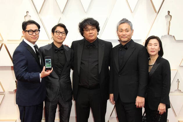 09 February 2020 - Hollywood, California - Bong Joon-ho, Yang Jin-mo, Jin Won Han, Kwak Sin-ae, Ha-jun Lee. 92nd Annual Academy Awards presented by the Academy of Motion Picture Arts and Sciences held at Hollywood & Highland Center. Copyright: xAdmediax xMediaPunchx