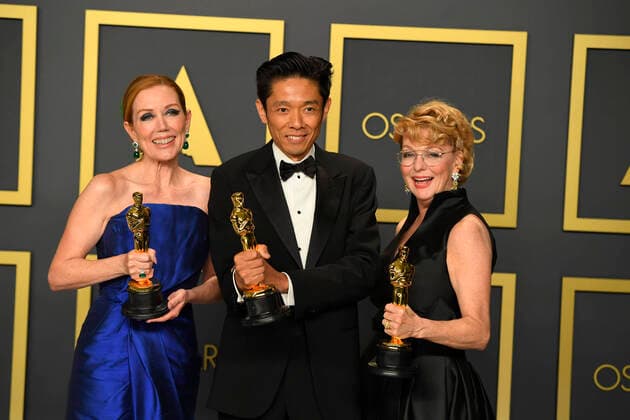 February 9, 2020, Los Angeles, California, USA: ANNE MORGAN, KAZU HIRO and VIVIAN BAKER in the Press Room during the 92nd Academy Awards, presented by the Academy of Motion Picture Arts and Sciences (AMPAS), at the Dolby Theatre in Hollywood. Los Angeles USA - ZUMAz03_ 20200209_zbp_z03_488 Copyright: xKevinxSullivanx