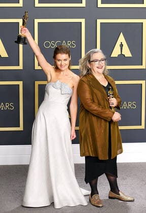 February 9, 2020, Hollywood, CA, USA: HOLLYWOOD, CA - FEBRUARY 9: Carol Dysinger, Elena Andreicheva pose in the press room during the 92nd Annual Academy Awards at Loews Hollywood Hotel on February 9, 2020 in Hollywood, California. Photo: Christopher Victorio imageSPACE Hollywood USA - ZUMAs181 20200209_zea_s181_218 Copyright: xImagespacex