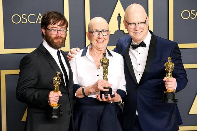 February 9, 2020, Hollywood, CA, USA: HOLLYWOOD, CA - FEBRUARY 9: Jeff Reichert, Julia Reichert, Steven Bognar pose in the press room during the 92nd Annual Academy Awards at Loews Hollywood Hotel on February 9, 2020 in Hollywood, California. Photo: Christopher Victorio imageSPACE Hollywood USA - ZUMAs181 20200209_zea_s181_216 Copyright: xImagespacex