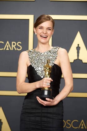 Hildur Gudnadottir poses backstage with the Oscar for Original Score during the live ABC Telecast of The 92nd Oscars at the Dolby Theatre in Hollywood, CA on Sunday, February 9, 2020. Los Angeles CA USA  Copyright: xNickxAgrox 339671046PLX